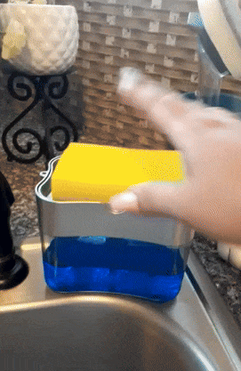 gif of reviewer using soap dispenser