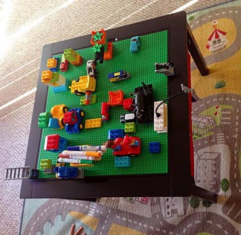 a reviewer photo of the Lego side of the table