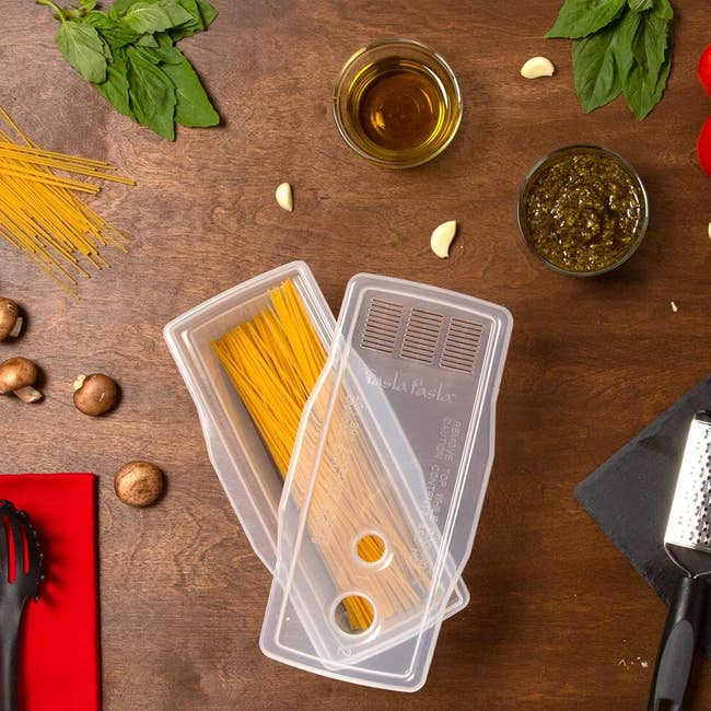 spaghetti in the pasta maker