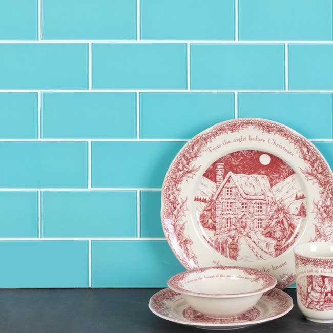 The tile in the color Aqua Blue