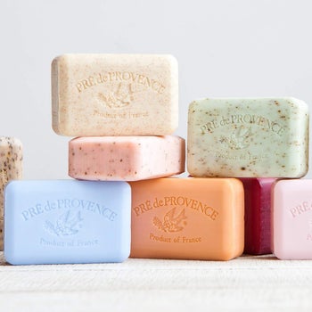 the soap in various colors and scents