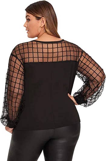 Model wearing the top - back view