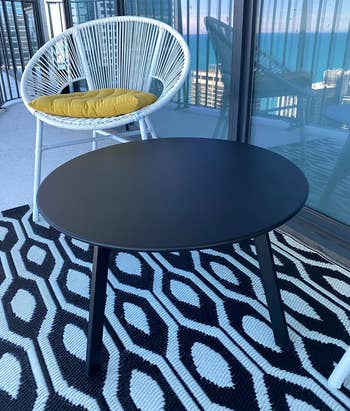 Reviewer image of black outdoor coffee table