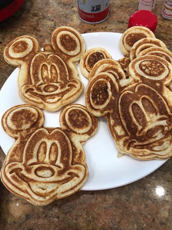 a stack of mickey waffles