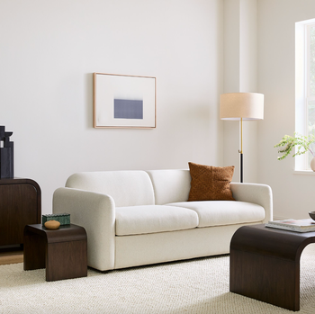 white two-seater sofa