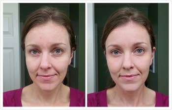 before/after of a reviewer who used the palette to completely conceal dark circles