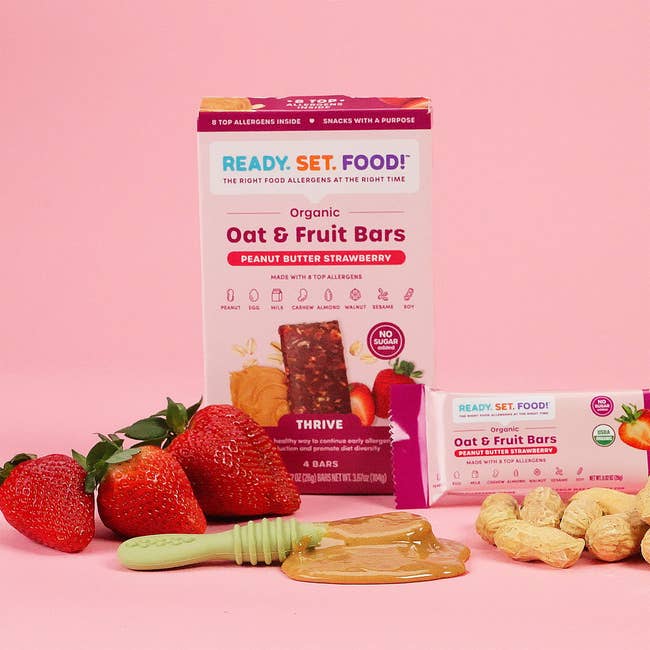 peanut butter strawberry oat and fruit bars