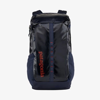 a black and blue hiking backpack
