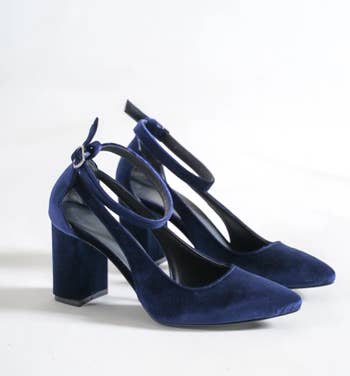 the blue velvet heels 