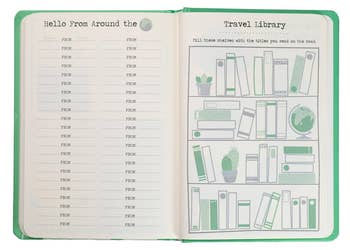 inside of the book to show travel library 