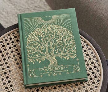 the green and gold engraved book