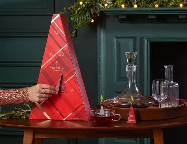a triangle tea-filled advent calendar