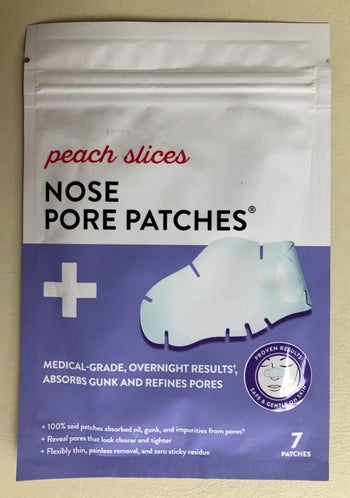 a reviewer photo of the pack of nose strips 