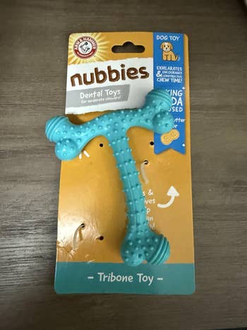 Dog chew toy packaging for
