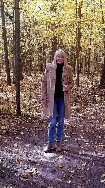 A different reviewer a camel colored coat