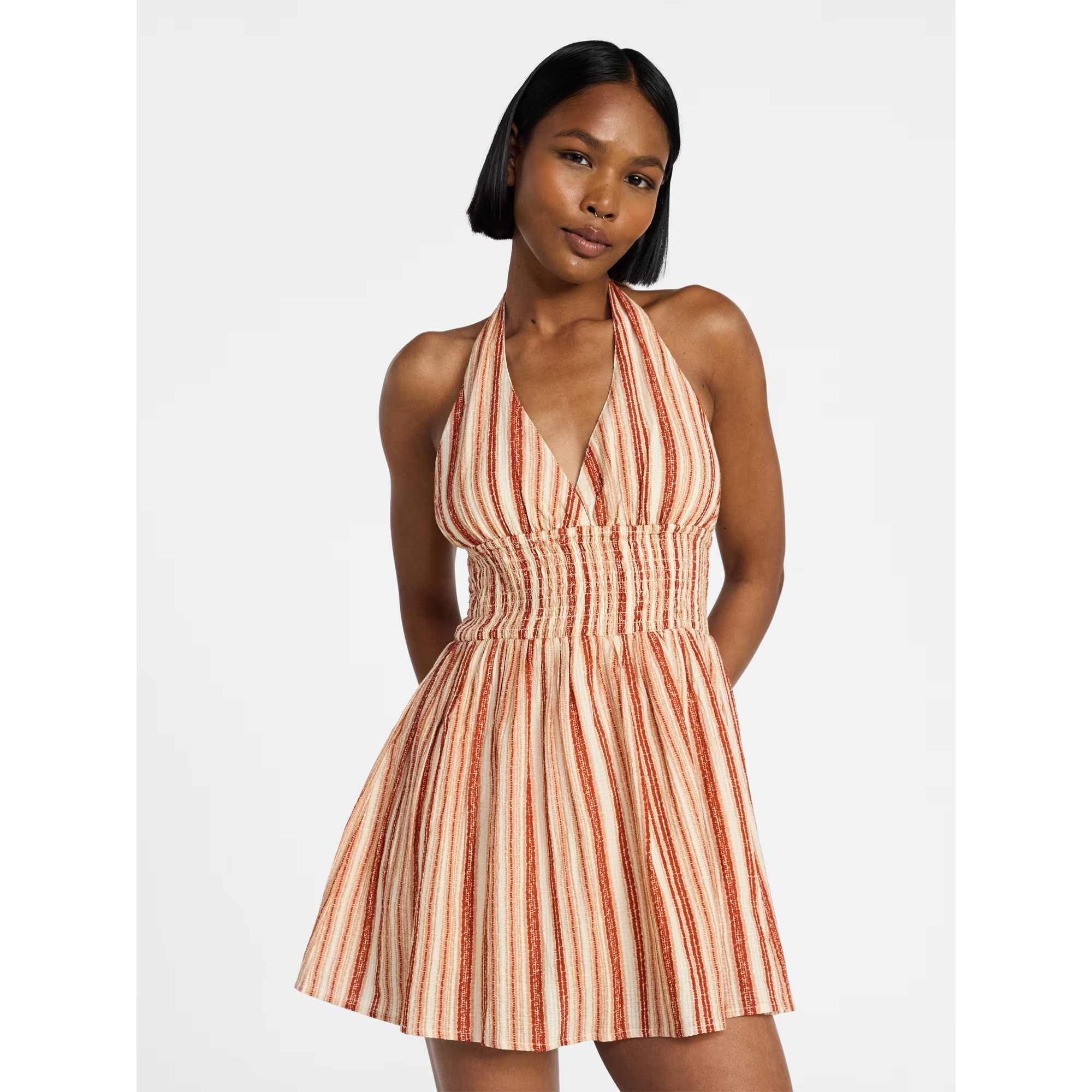 halter light pink dress Shop EmiliaMD halterneck dress