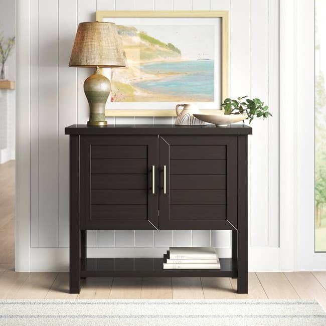 The accent cabinet in the color Midnight Cherry