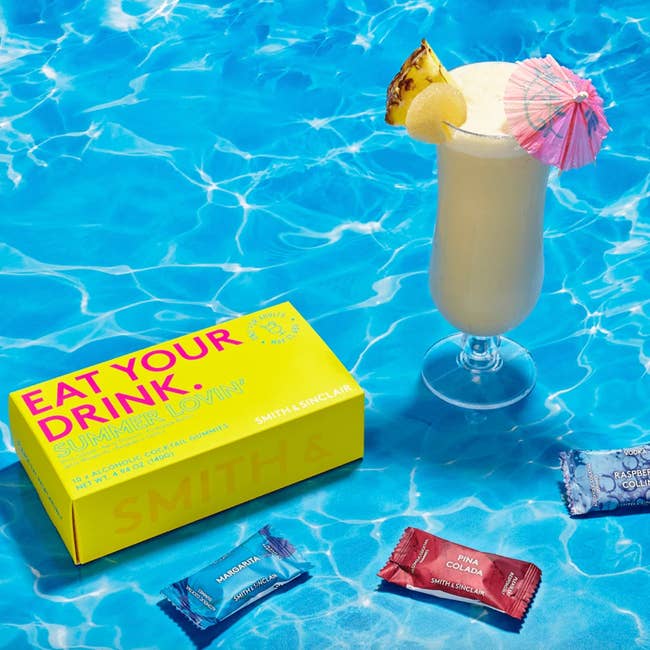 box of summer lovin themed cocktail gummies