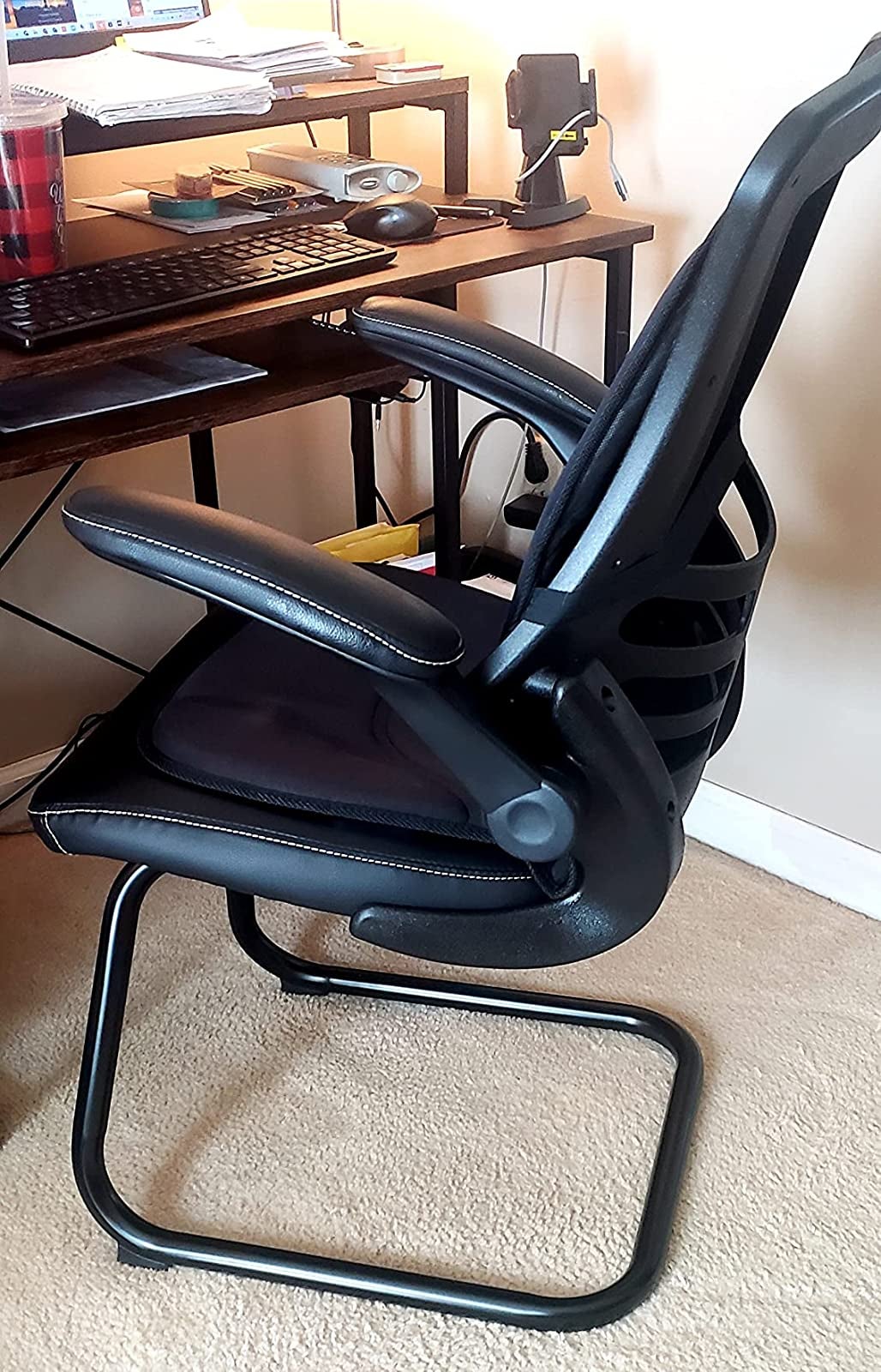 BestOffice Ergonomic Desk Armless Mesh Computer Lumbar Support Swivel Rolling Executive Adjustable Task Chair for Back Pain (Blue)