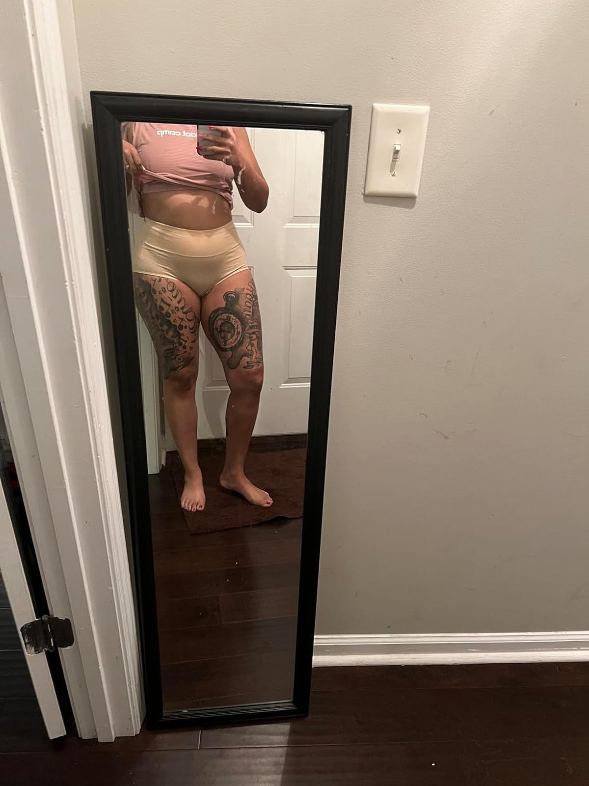 another reviewer showing front of the yellow cotton underwear