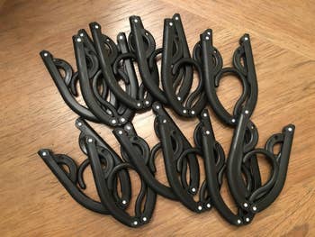 A pack of hangers in their folded states