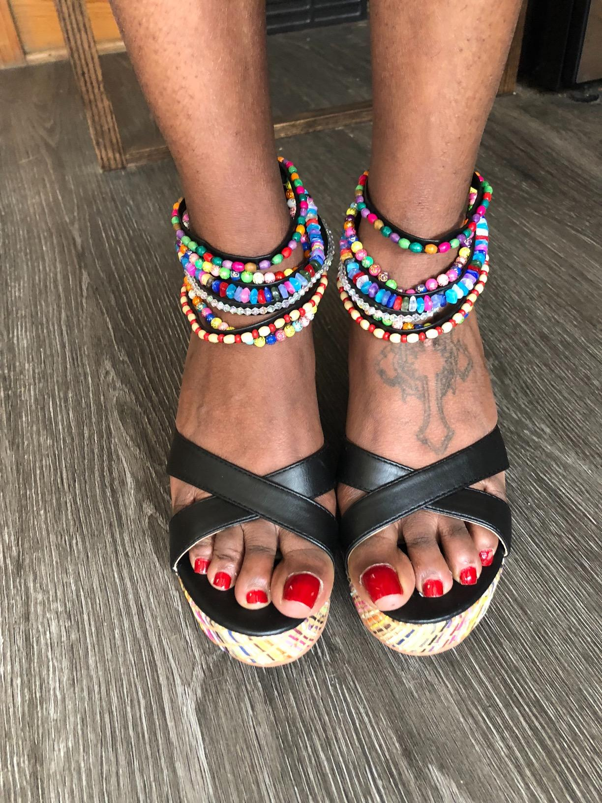 colorful platform sandals