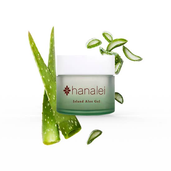 container of aloe gel with aloe plants down  it