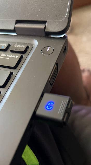 USB stick plugged into a laptop 