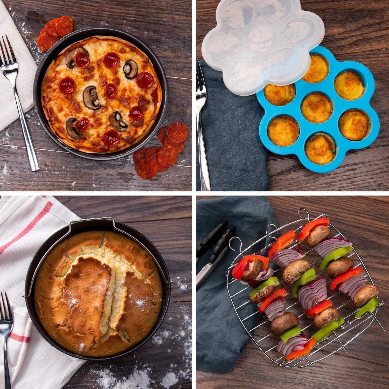 Air Fryer Silicone Loaf Pans for Baking, Non-Stick Mini Bread Cake Pan,  Small Airfryer Bakeware Sets, Meatloaf Brownie Corn, Fits Instant Pot,  Ninja