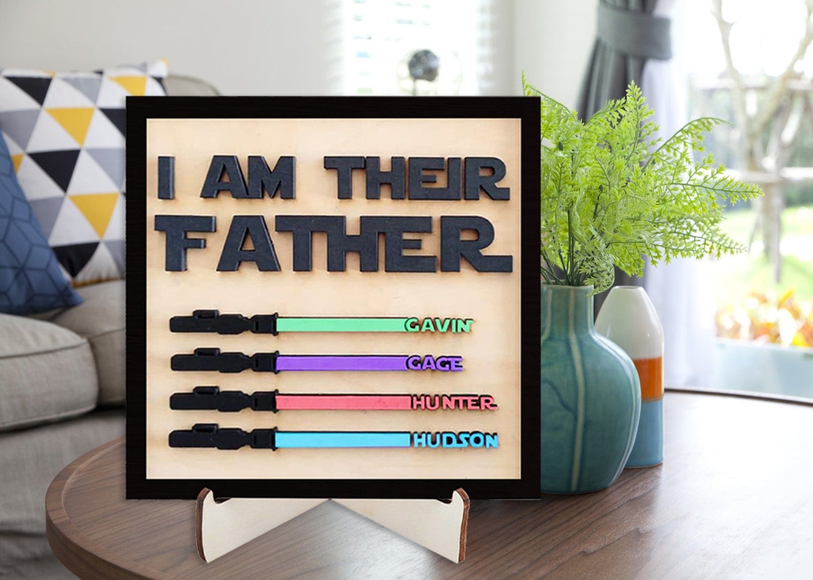 A wooden plaque that says