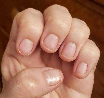 reviewer's nails before using the product