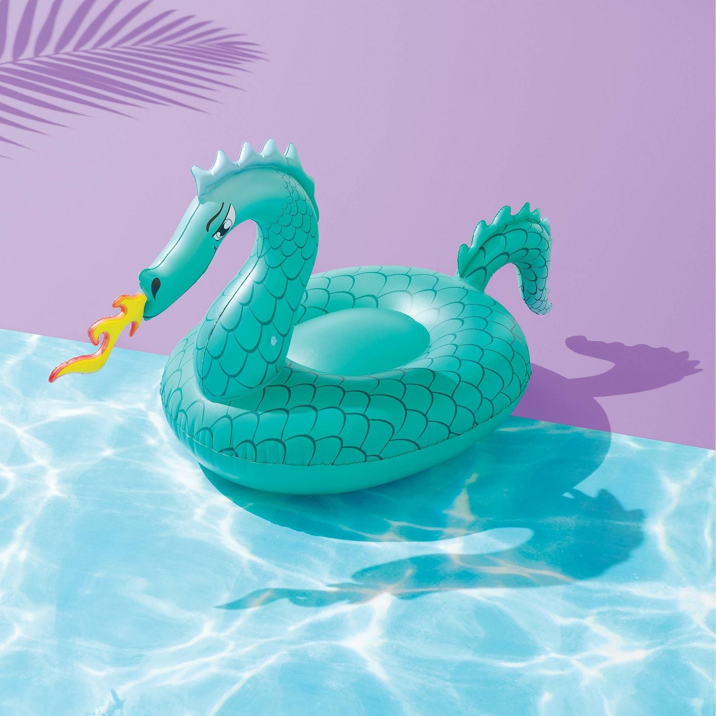 the green float with dragon head and tail