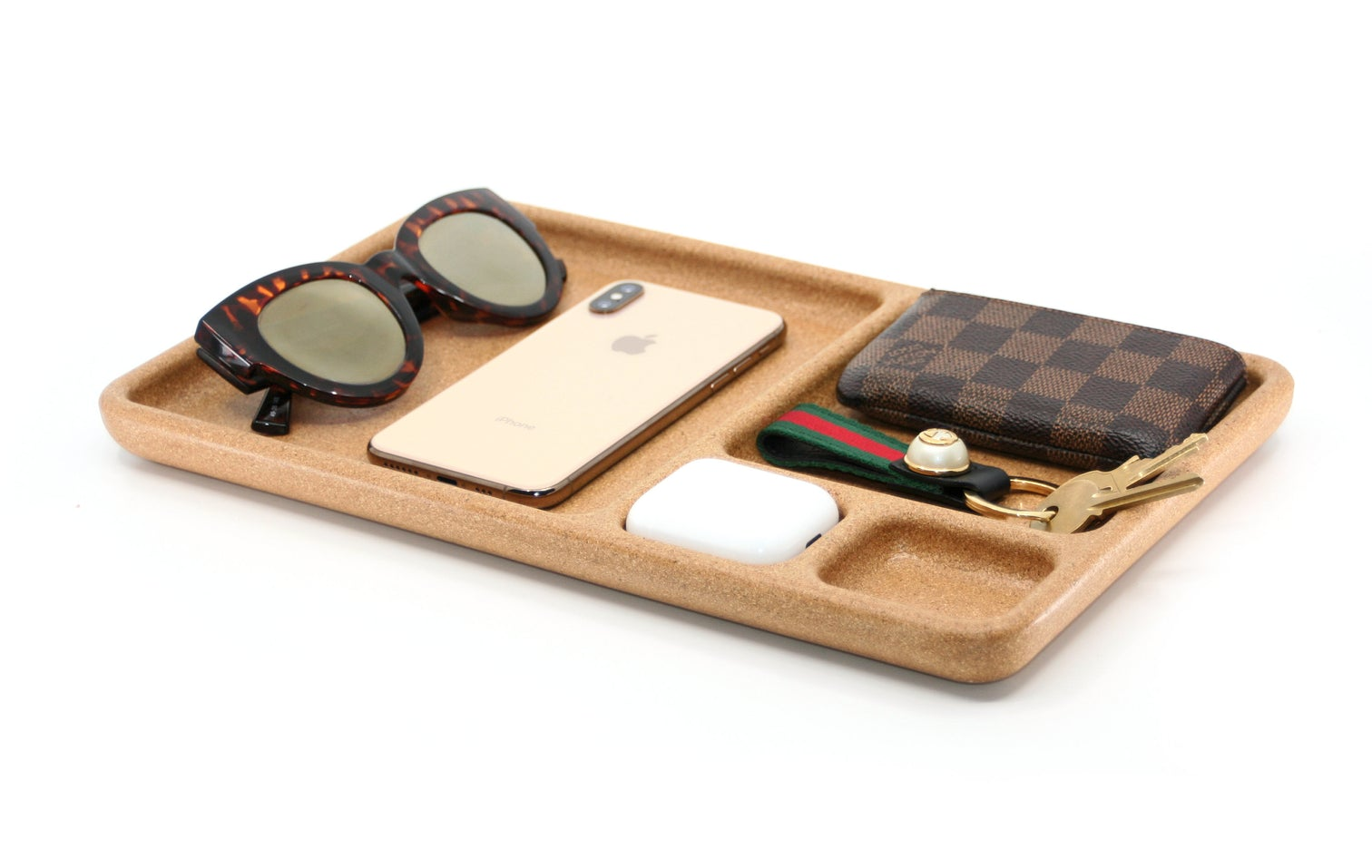 the bamboo tray with four different compartments