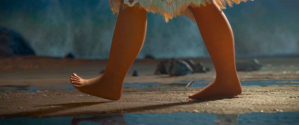 Moana's bare feet.