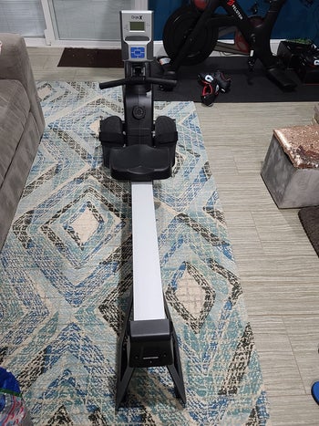 reviewer photo of the top view of a rowing machine