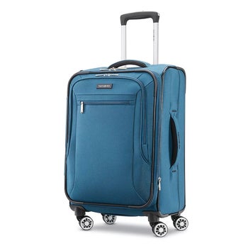 product image of blue soft shell suitcase