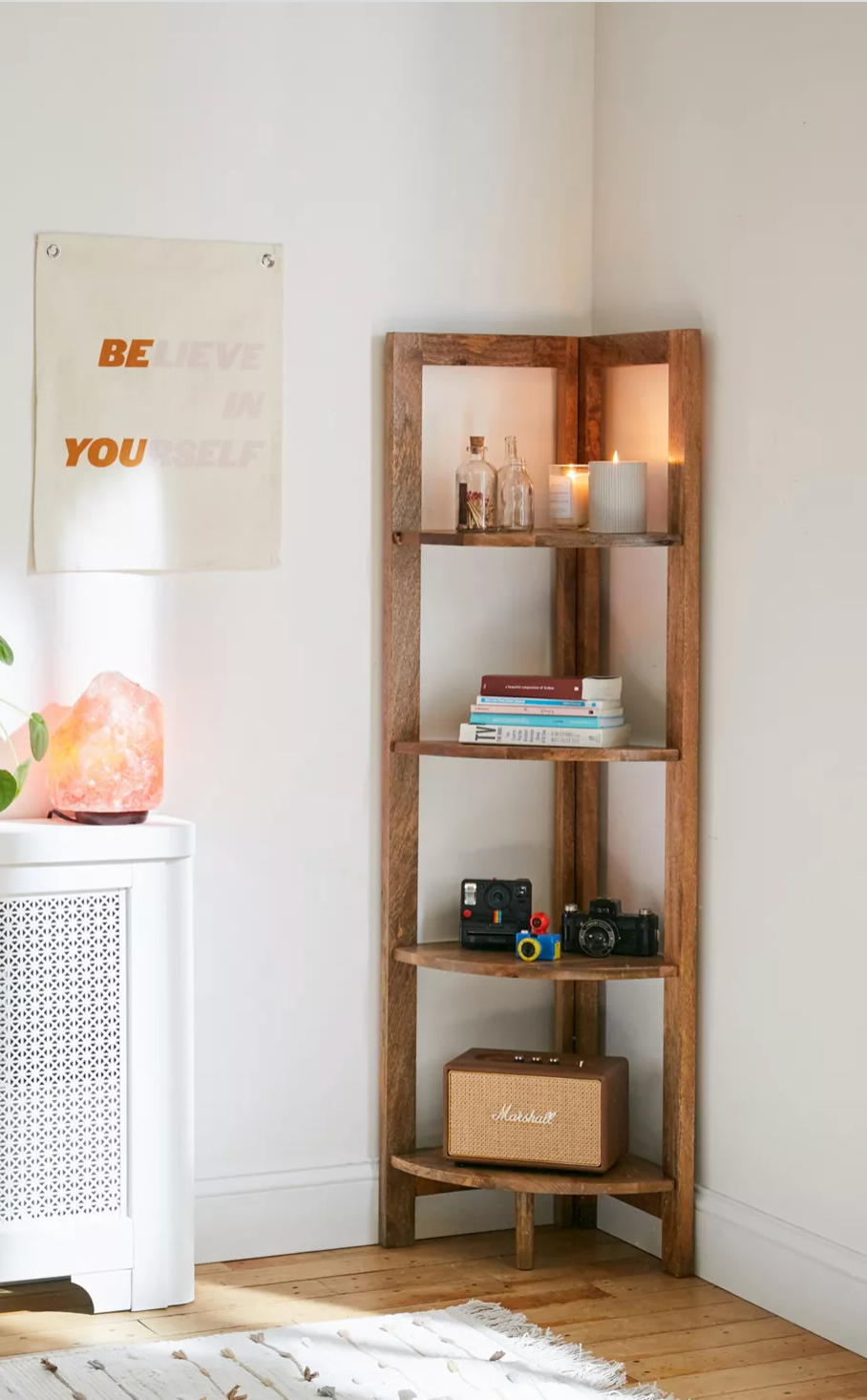 Corner store small bookcase