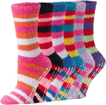 Image of six striped socks