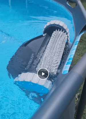 a gif of a reviewer's robot pool vacuum 