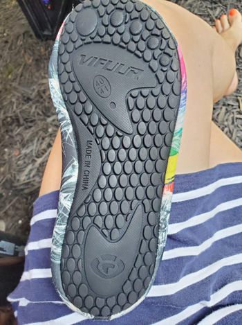 grippy sole of shoe