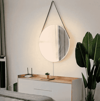 gif of the LED-lit mirror turning on and off