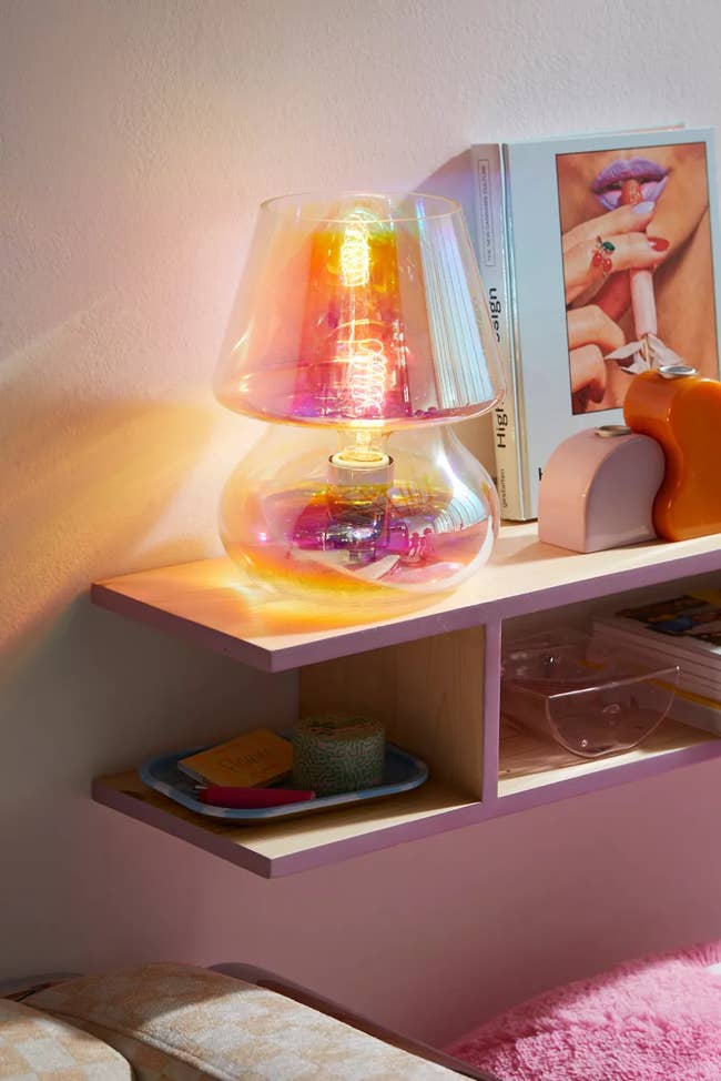 iridescent mushroom lamp