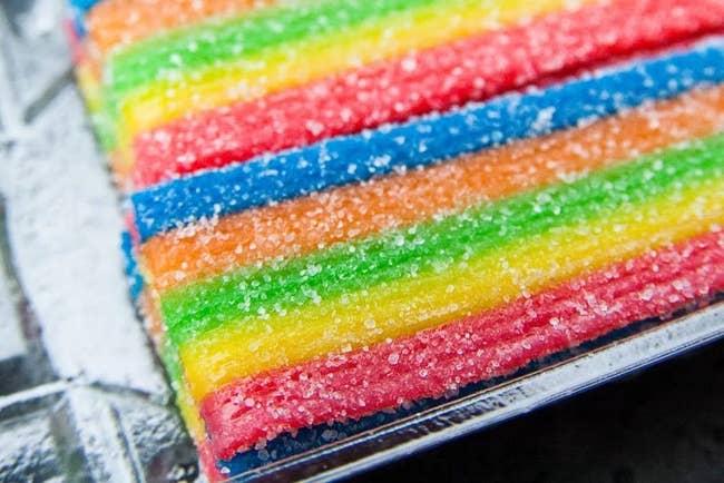 A close up on the sour belts 