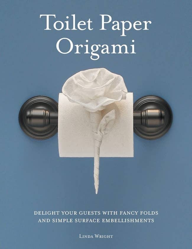 cover of book with rose made out fo toilet paper