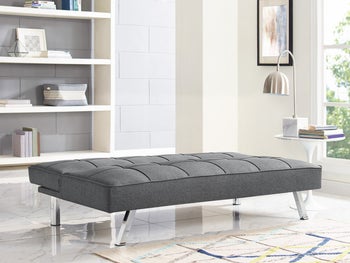 charcoal futon in down position