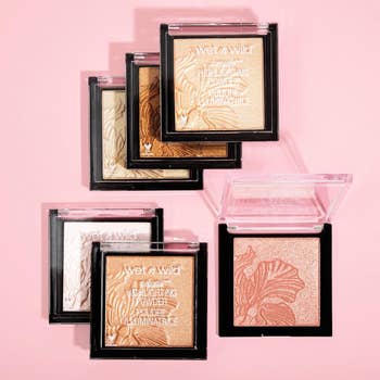 a assortment  of shimmery highlighter shades