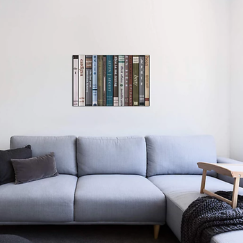 the canvas hanging above a couch