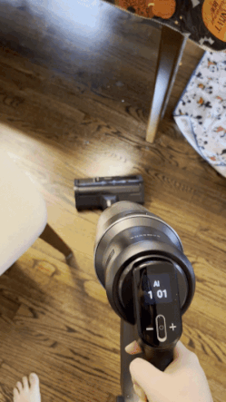 gif showing how the vacuum lights up the space in front of it