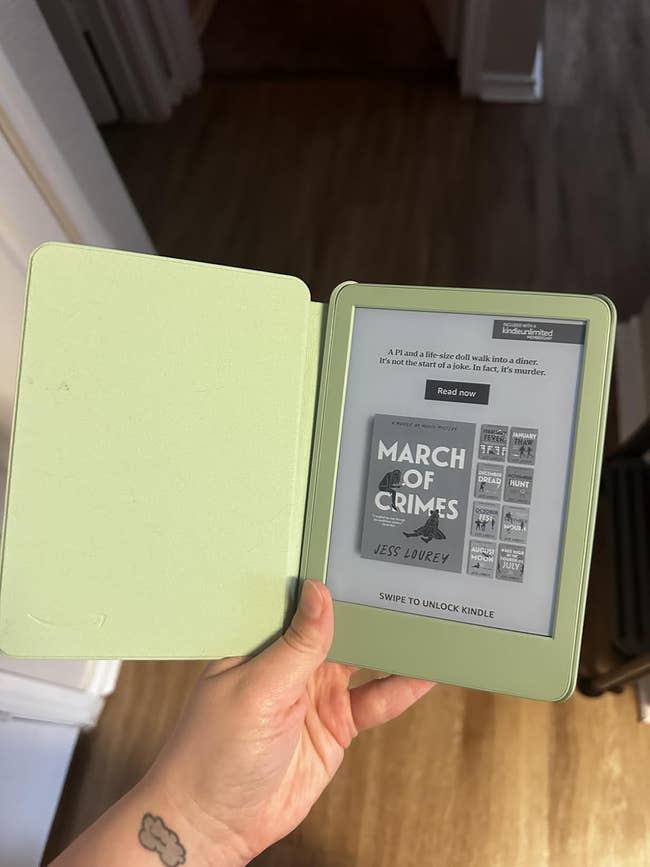 A Kindle displaying the publication