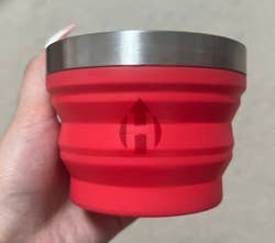 the collapsible silicone bowl in red